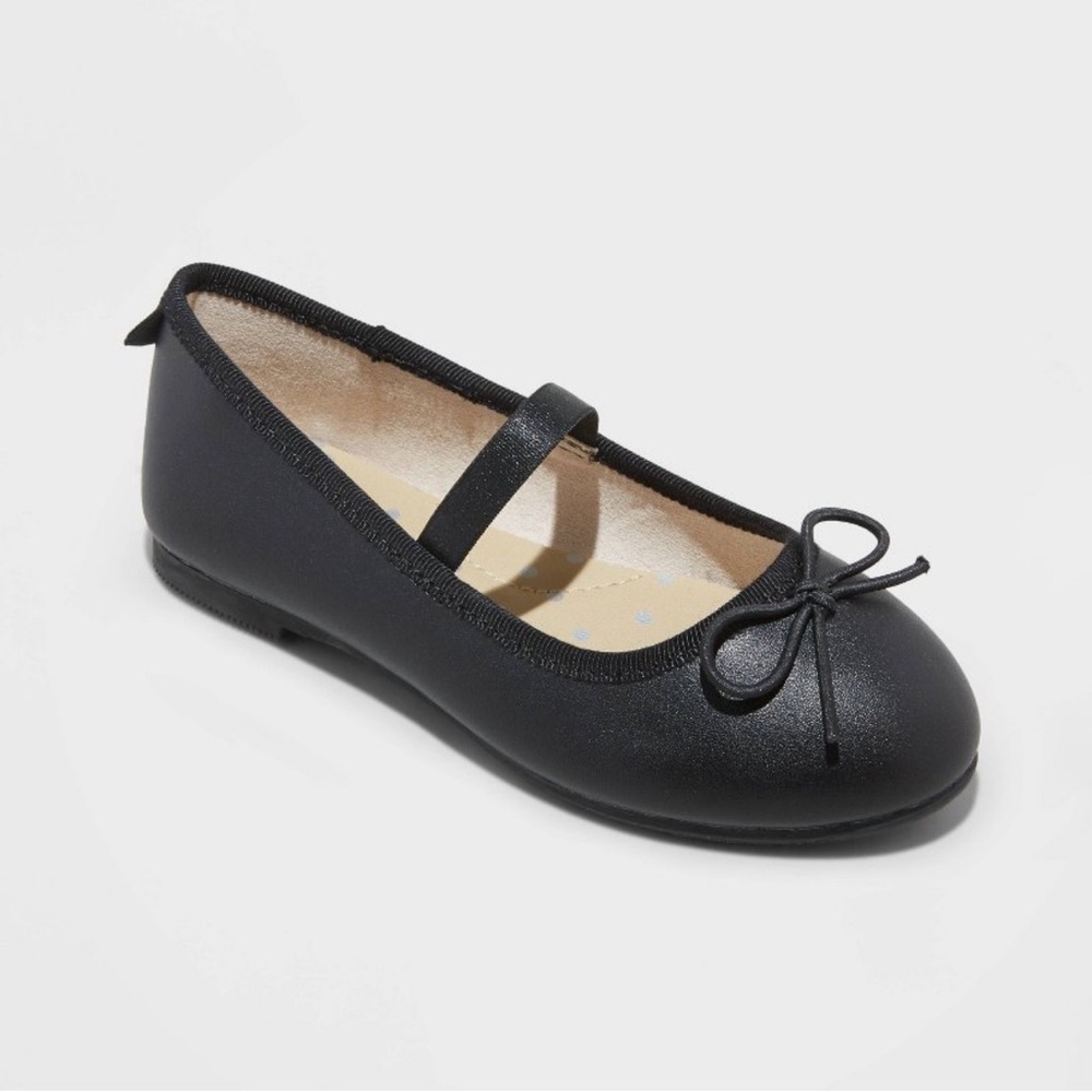 Cat & Jack Toddler Girls' Nora Slip-On Ballet Flats - Black 5T